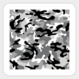 Camo Gray And Black Camo Print Sticker